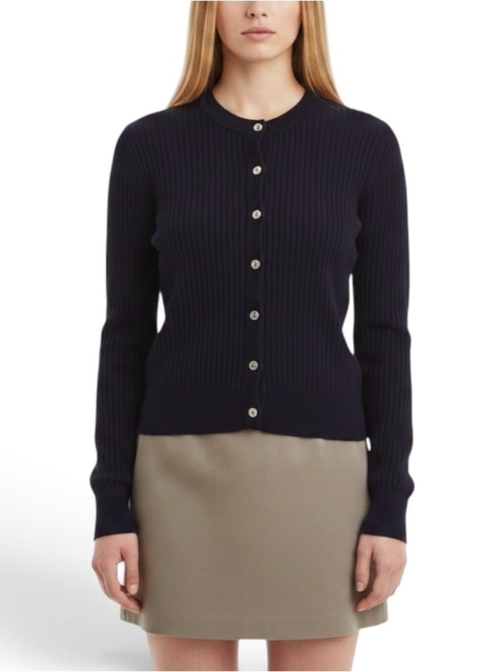 Madewell Charm Stitch Hattie Cardigan Soft Viscose Sweater NWT XXS Navy